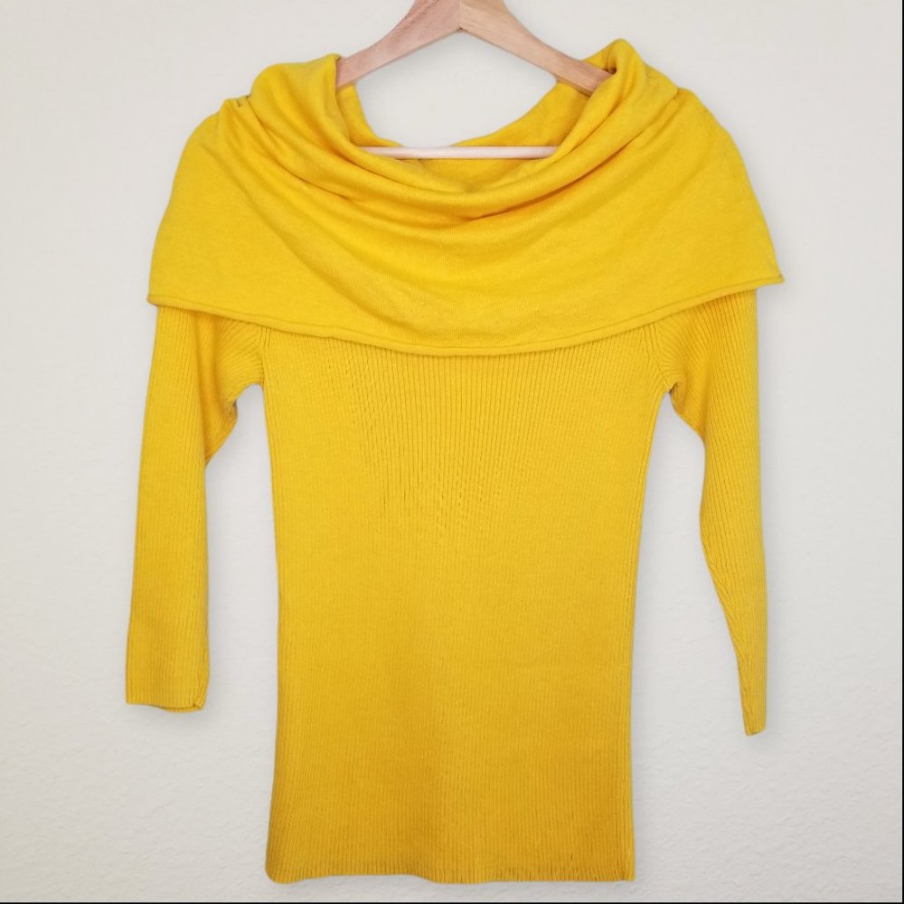 Moda International Ribbed Sweater Cowl Neck M